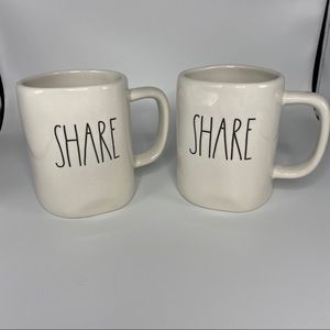 Rae Dunn Share Coffee Cup Mug - set of two